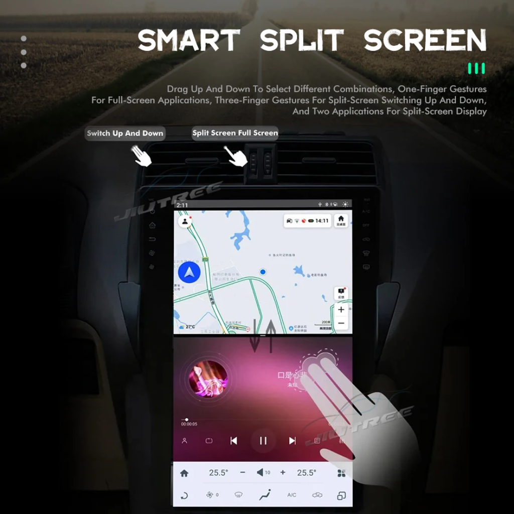 Toyota Land Cruiser Prado 2018–2022 16" Tesla-Style Android Car Stereo | Snapdragon | 8GB RAM | 128GB ROM | 4G/5G | GPS