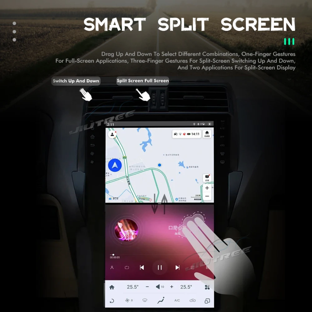 Toyota Land Cruiser Prado 2018–2022 16" Tesla-Style Android Car Stereo | Snapdragon | 8GB RAM | 128GB ROM | 4G/5G | GPS
