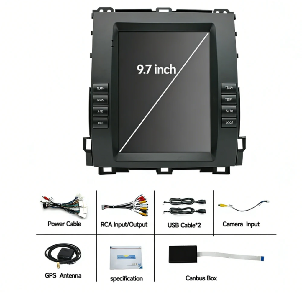 🚙 Toyota Land Cruiser Prado 150 2010–2017 Android Car Stereo | Vertical Touchscreen Multimedia System.