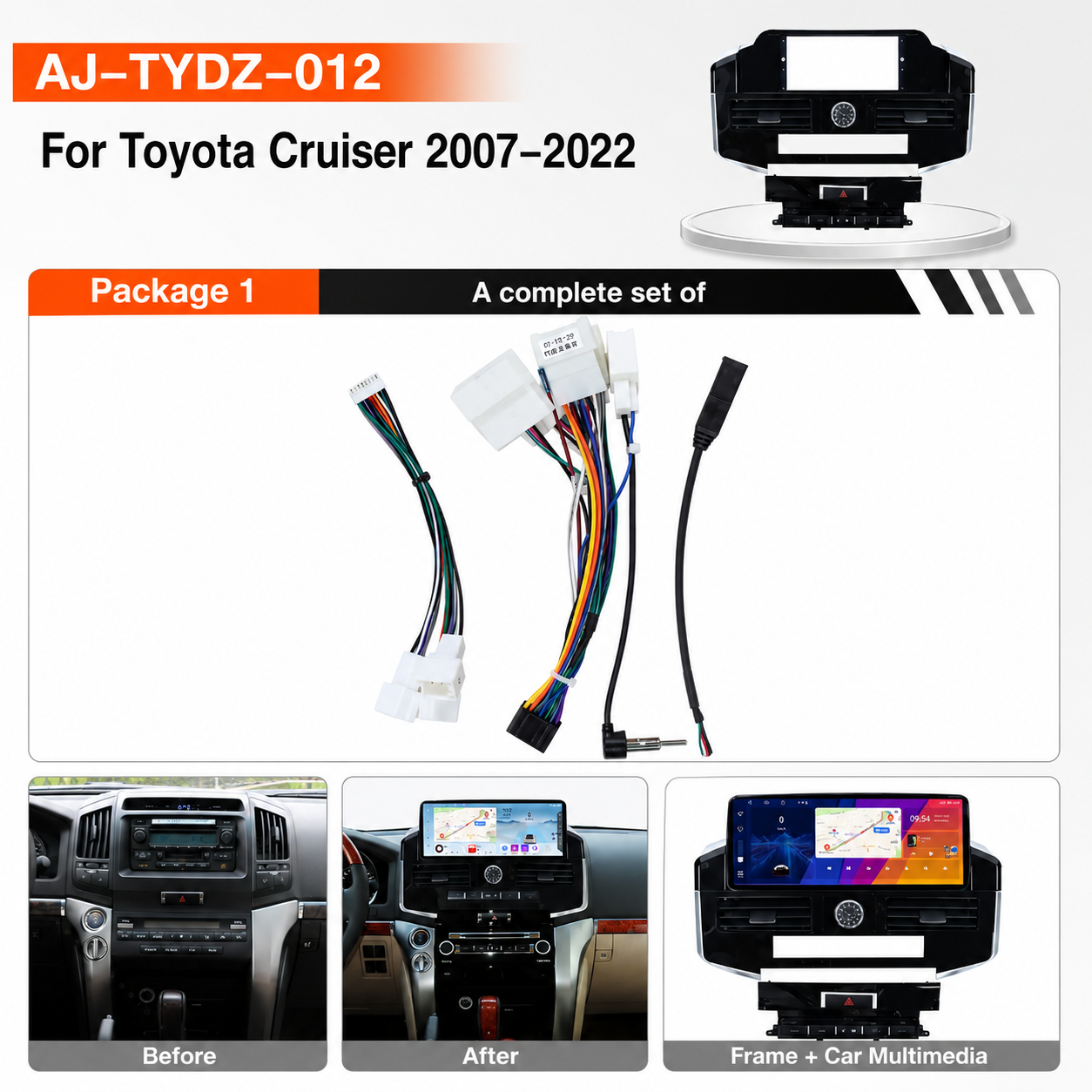 🚘 AIJIA 12.3″ Android QLED Car Multimedia Player for Toyota Land Cruiser 2007–2022