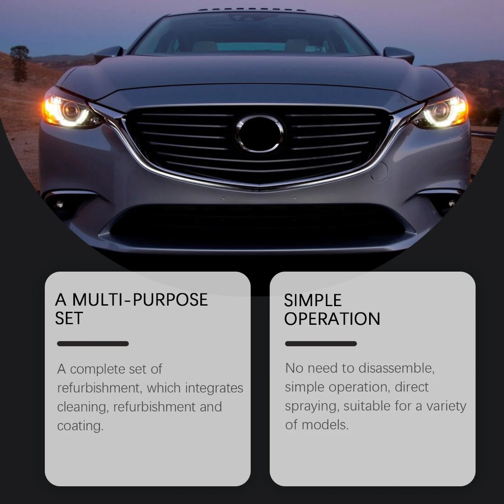 🚘 Headlight Restoration Kit | ✨ Car Headlamp Renovation & Protective Coating Kit | 💡 Anti-Yellowing & Long-Lasting Headlight C