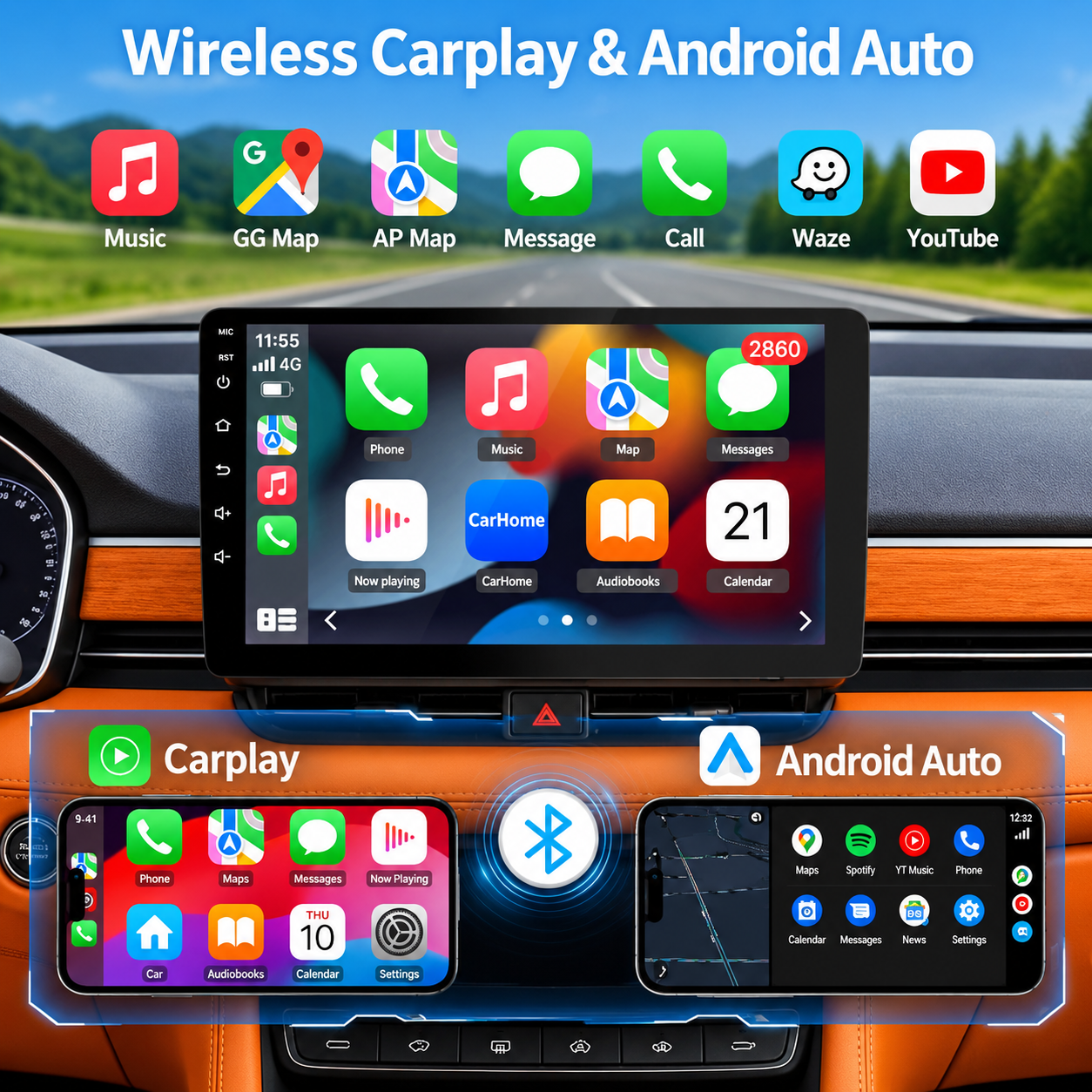 🚙 Ford Ranger 2011–2015 Android Multimedia Screen | CarPlay & Android Auto