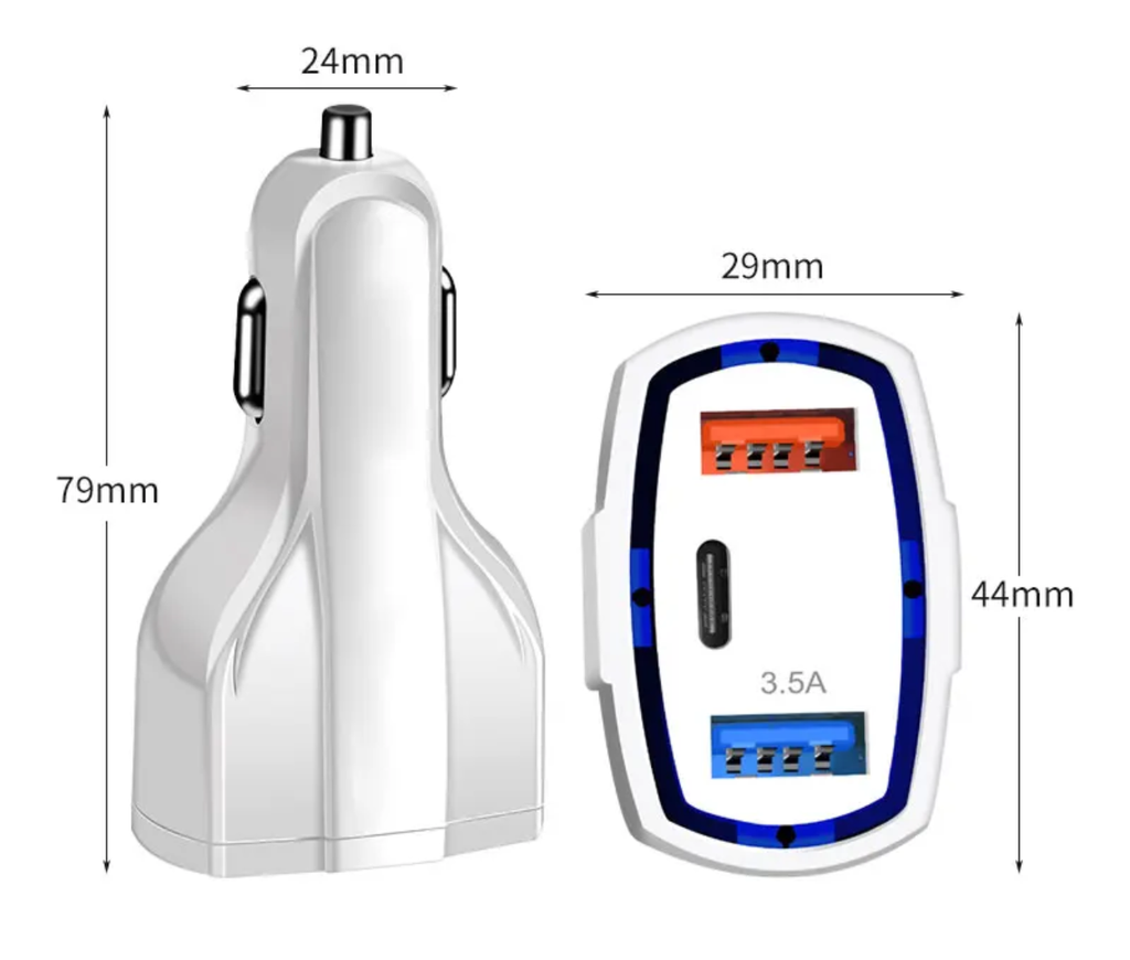 🚗⚡ Dual USB Car Charger | 3.5A Fast Charging Adapter