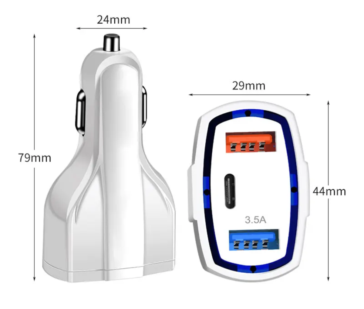 🚗⚡ Dual USB Car Charger | 3.5A Fast Charging Adapter