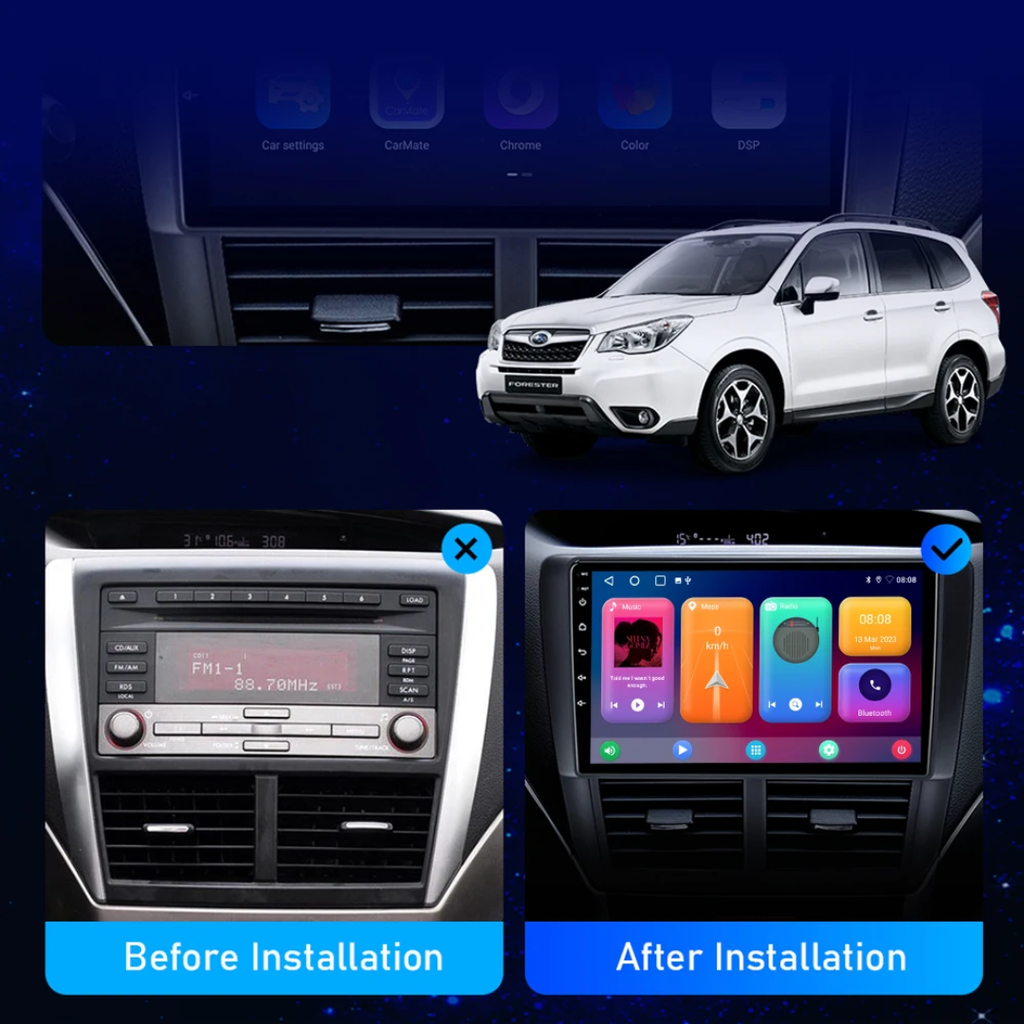 🚙 2-DIN Android Car Stereo for Subaru Forester (2008–2012)