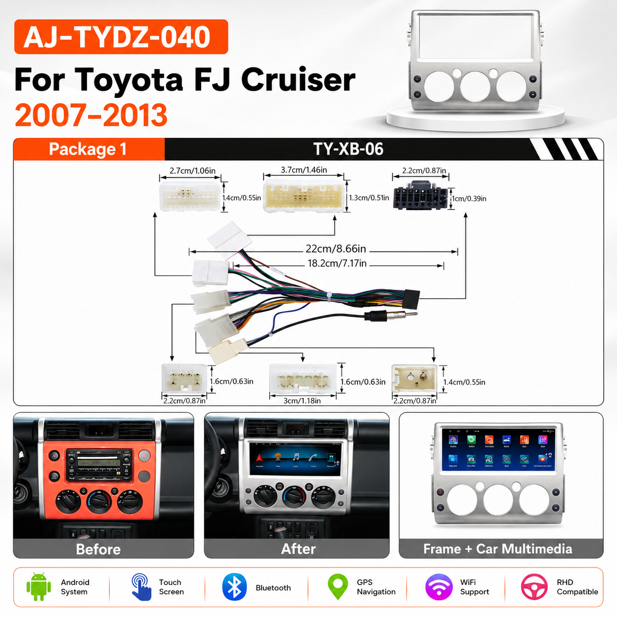 🚗 AIJIA 12.3″ Android Car Multimedia Player | CarPlay, Android Auto, GPS & DSP