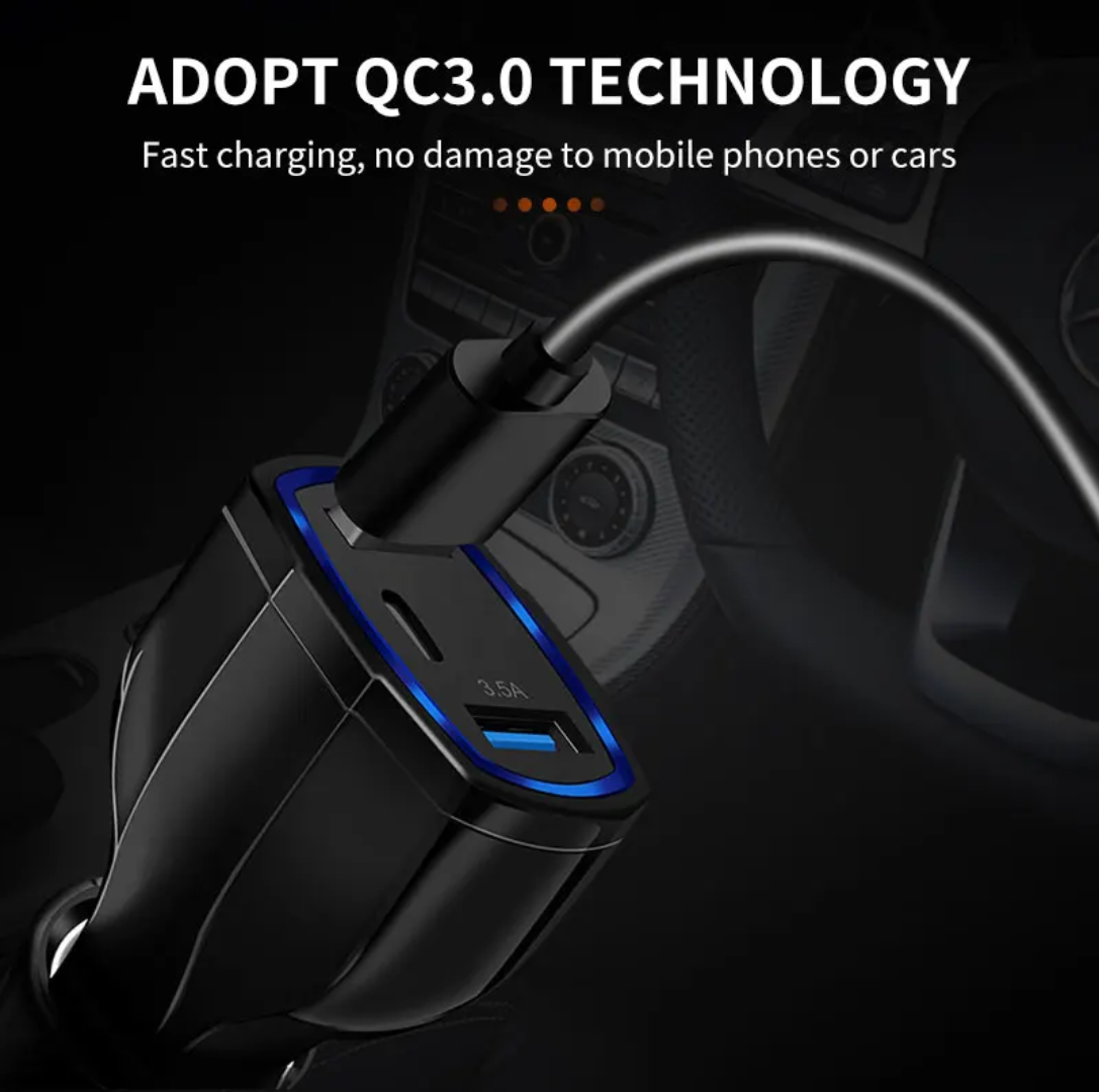 🚗⚡ Dual USB Car Charger | 3.5A Fast Charging Adapter