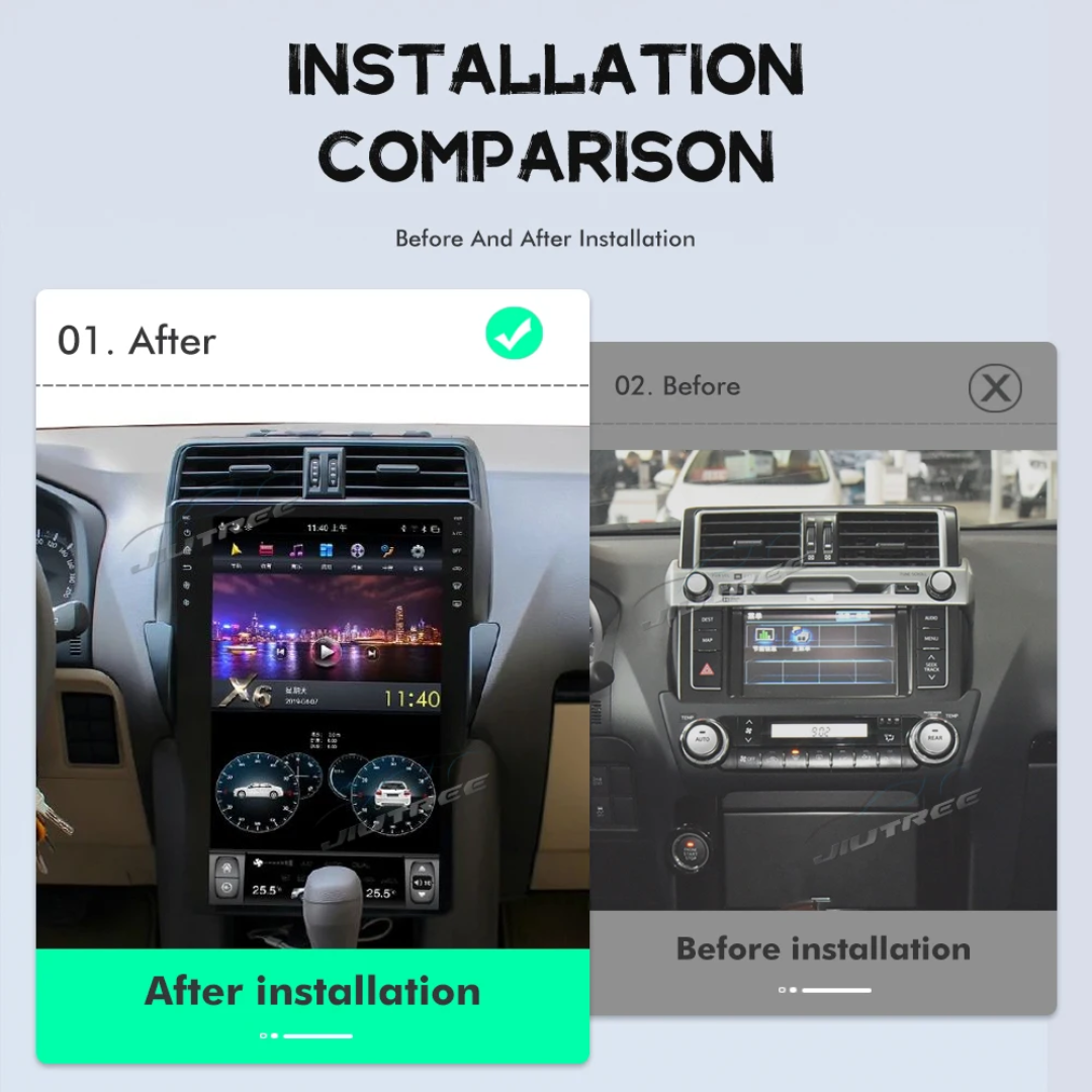 Toyota Land Cruiser Prado 2018–2022 16" Tesla-Style Android Car Stereo | Snapdragon | 8GB RAM | 128GB ROM | 4G/5G | GPS
