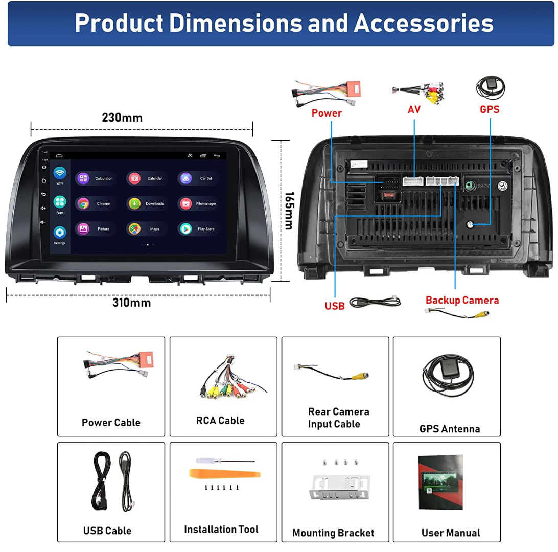 🚗 Mazda CX-5 9" Android 12 Car Stereo | 2012–2015 | Wireless CarPlay & Android Auto