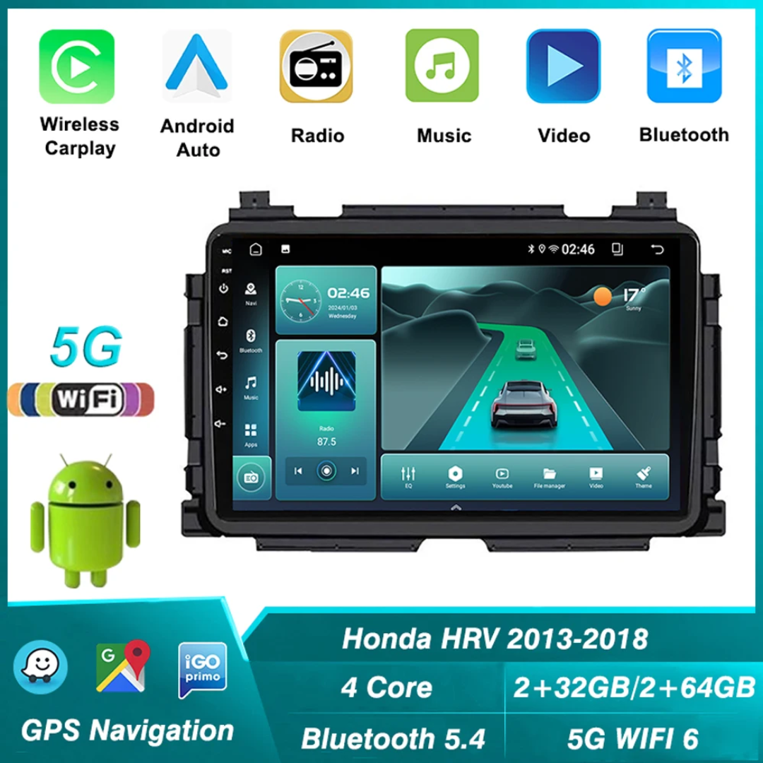 🚘 Honda HR-V 2013–2018 Android Car Stereo | 5G WiFi 6 Multimedia System.